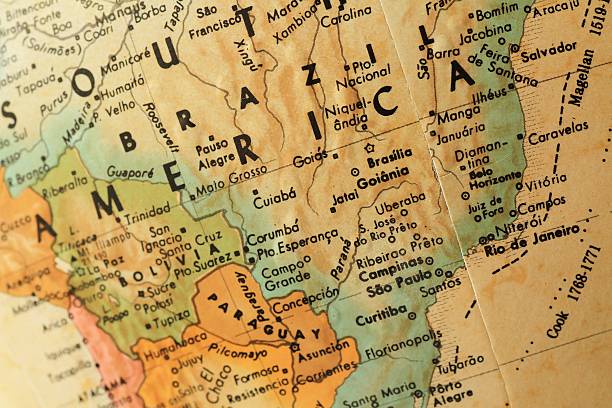 istock Antique globe focusing on Brazil 508968748