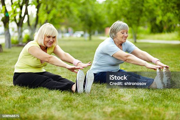Exercise For Biceps Stock Photo - Download Image Now - Friendship, Senior Adult, Active Lifestyle