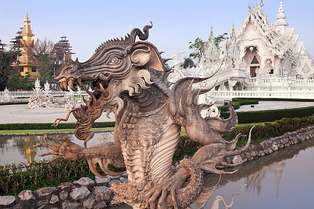 Thai nagas image in thai temple 