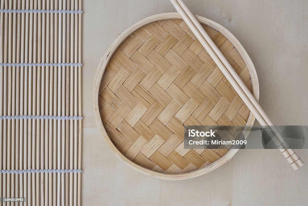 traditional bamboo pot Asia Stock Photo