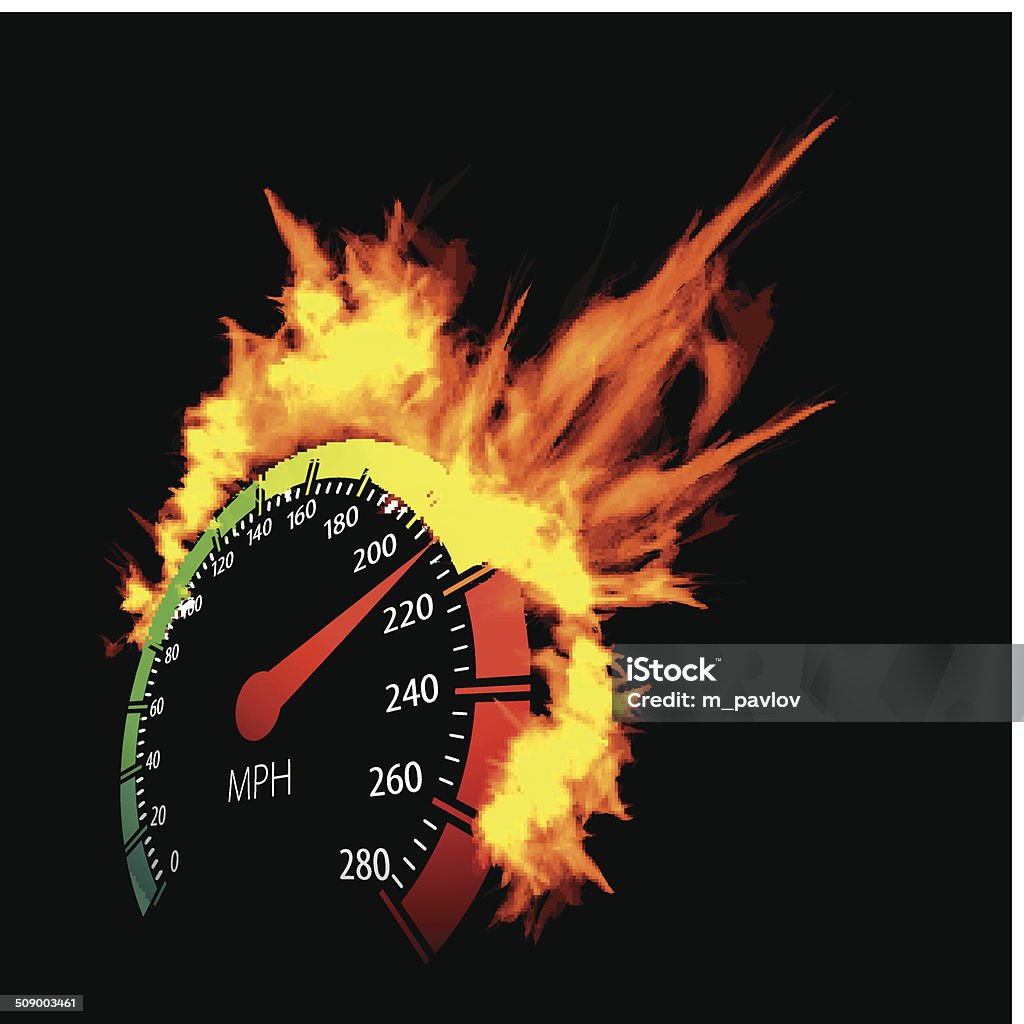 Cursed Speedometer Burning Speedometer Stock Illustration - Download Image Now ...