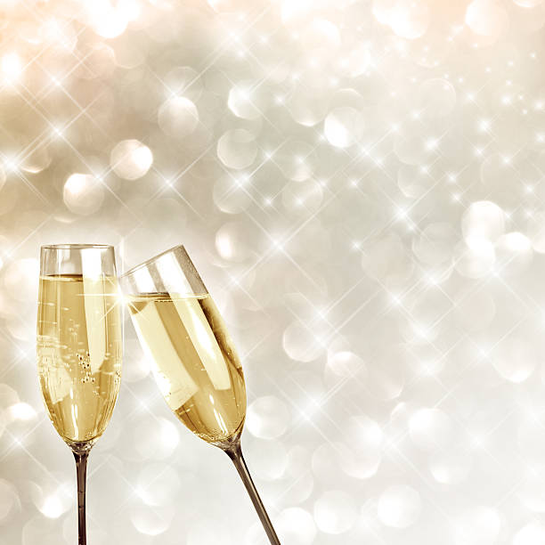 Celebration Toasting with champagne glasses very festive background funkeln stock pictures, royalty-free photos & images