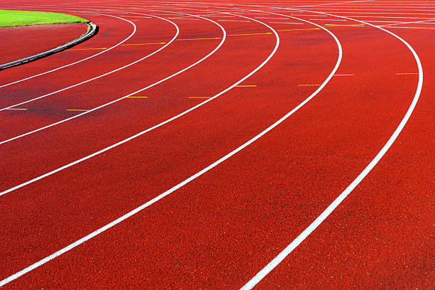 istock Curve of running tracks 509007075