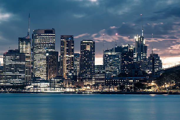 istock Sydney city metropolis and harbour after sunset 509018882