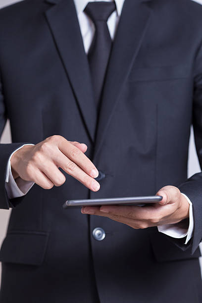 istock Businessman Use Tablet on Isolated White Background 509021394