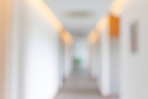 istock Abstract blurred photo of modern hotel corridor. 509025154