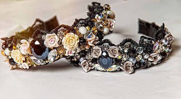 istock The headband embroidered by pebbles and flowers 509026610