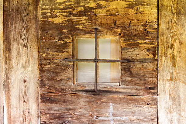 istock Small window of chale in Italian mountain 509027433
