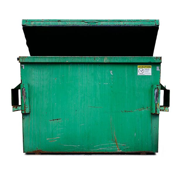 Dumpster (clipping path) Dumpster isolated on white clipping path is included. garbage bin photos stock pictures, royalty-free photos & images