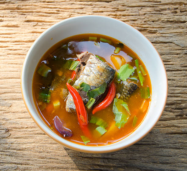 istock Spicy lemon grass soup Mackerel,Thai name tom yam 509029175