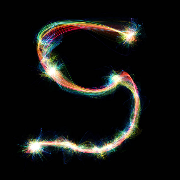 Plasma Letter - S Digitally created letter formed out of plasma energy. fire inferno typescript alphabet stock pictures, royalty-free photos & images