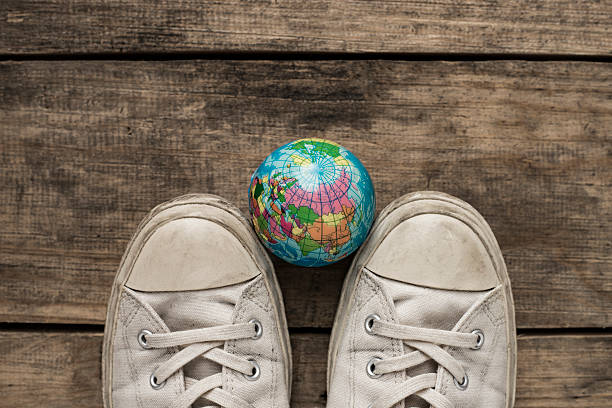 Travel to Learn with shoe, concept and idea