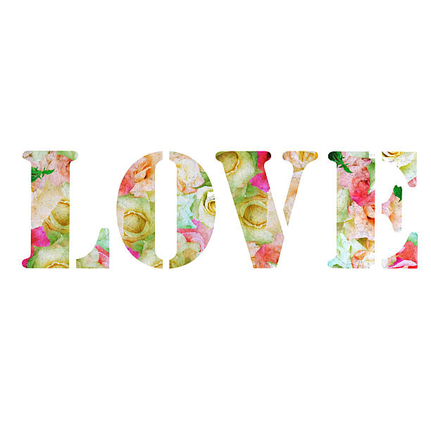 istock Floral love text isolated on white background 509031740
