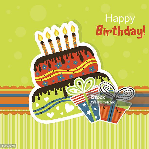 Template Greeting Card Stock Illustration - Download Image Now - Backgrounds, Birthday, Birthday Present