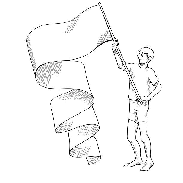 flagge inhaber - flag bearer stock-grafiken, -clipart, -cartoons und -symbole