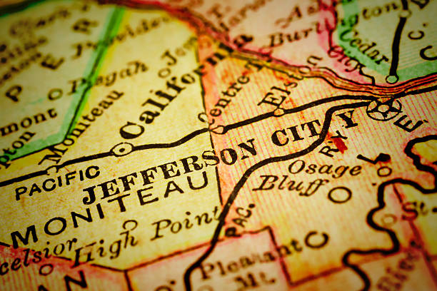 istock Jefferson City, Missouri on an Antique map 509034488