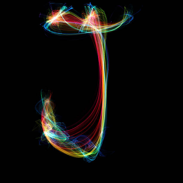 Plasma Letter - J Digitally created letter formed out of plasma energy. plasma letter j stock pictures, royalty-free photos & images