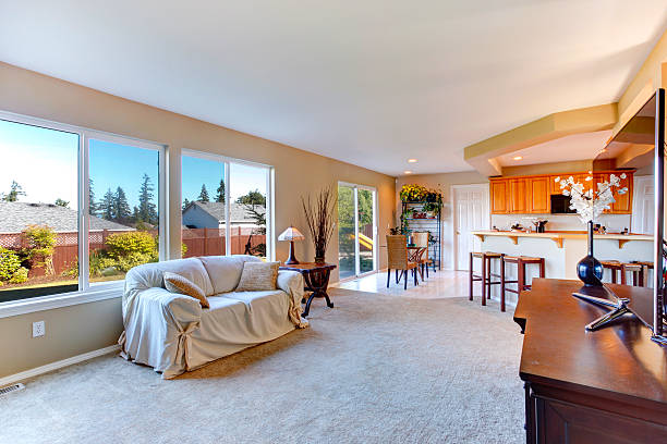 istock Bright house interior. Living room with kitchen area 509034979