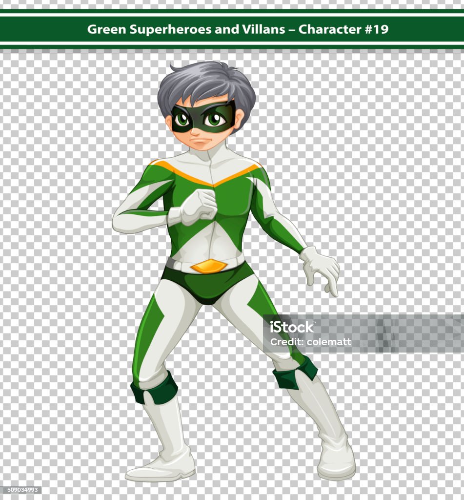 Superhéroe verde - arte vectorial de Actividad libre de derechos