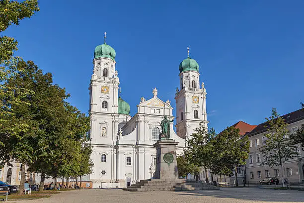 Facade of Passau Cathedral, Bavaria, Germany