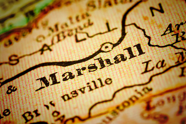 istock Marshall, Missouri on an Antique map 509035984