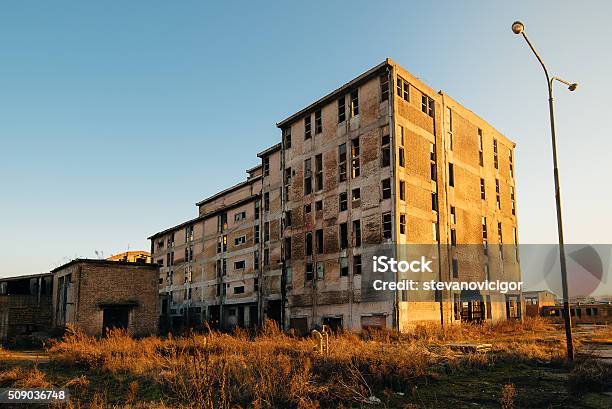 Old Obsolete Industrial Building Ruined And Ready For Demolishin Stock Photo - Download Image Now