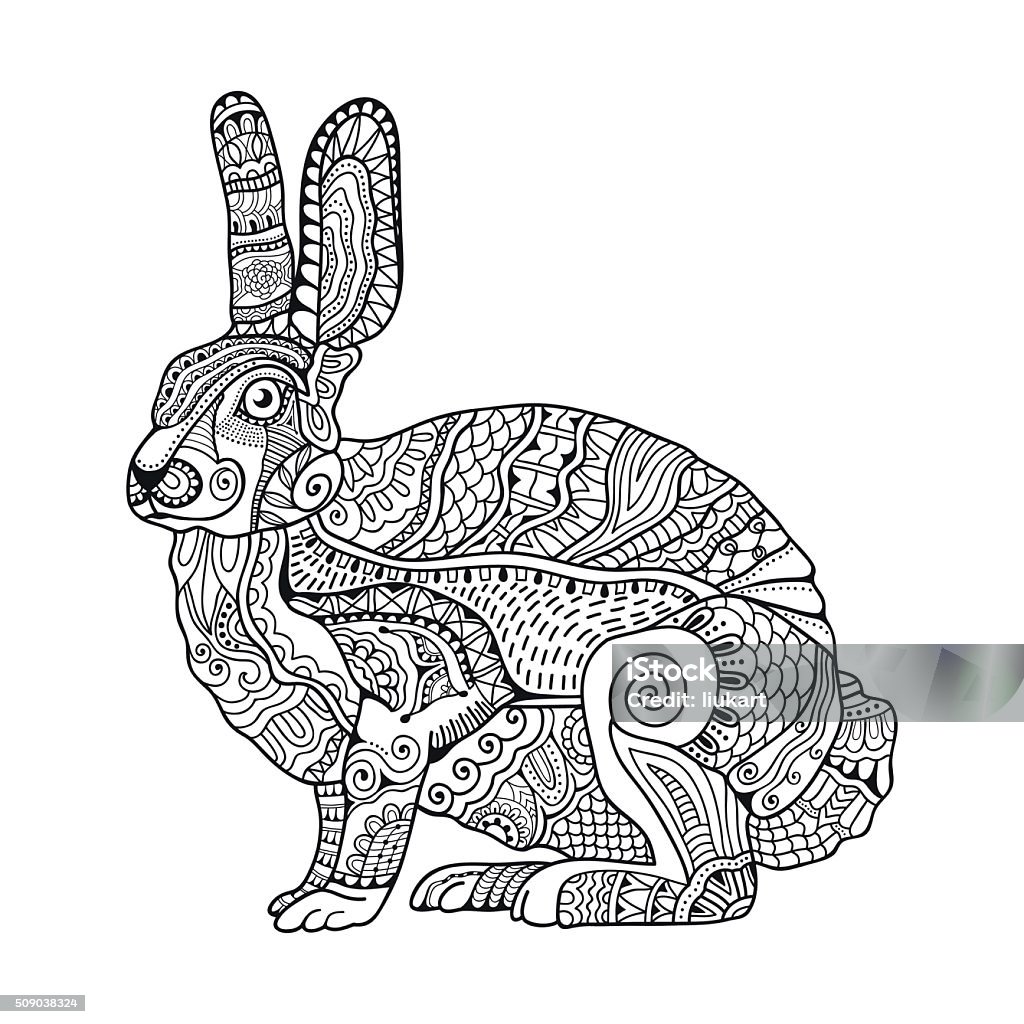 Hand Draw Rabbit Hand Drawn Rabbit Stock Illustration - Download Image Now - Abstract ...