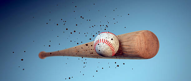 istock wooden baseball bat hitting a ball 509040734