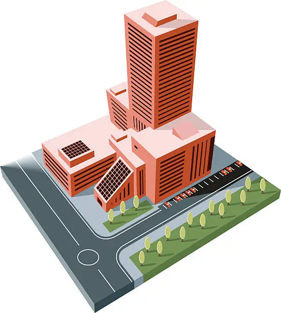 Vector illustration of shopping center