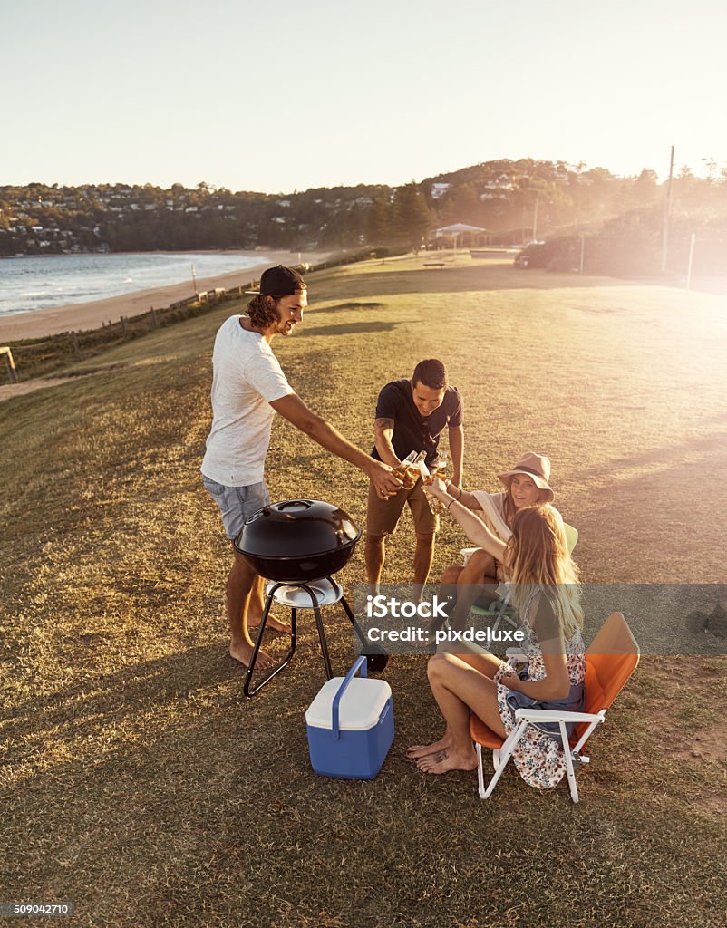 Here's to friendship Shot of a group of friends having drinks while out on a picnichttp://195.154.178.81/DATA/i_collage/pu/shoots/806323.jpg Barbecue Grill Stock Photo