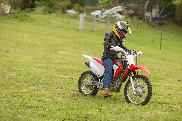 sendero bicicleta montar a caballo un través de una parcela en una granja - paddock fotografías e imágenes de stock