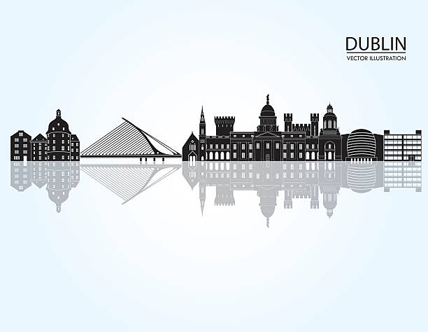 ilustrações, clipart, desenhos animados e ícones de o horizonte de dublin. ilustração vetorial - republic of ireland