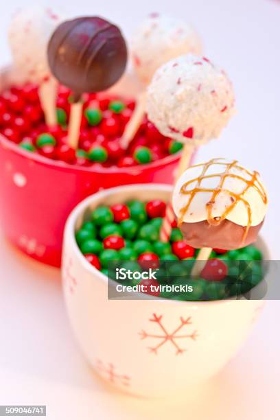 Holiday Cake Pops Stock Photo - Download Image Now - Cake, Cake Pop, Candy Cane