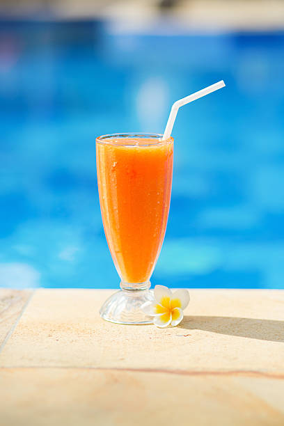 istock Delicious fresh mango juice on a tropical resort 509046797