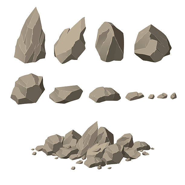 ilustrações de stock, clip art, desenhos animados e ícones de rocha elementos - granite block backgrounds gray