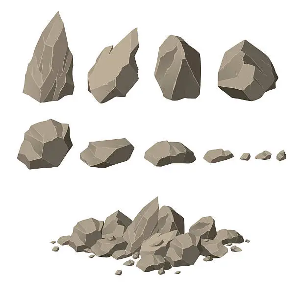 Vector illustration of Rock elements