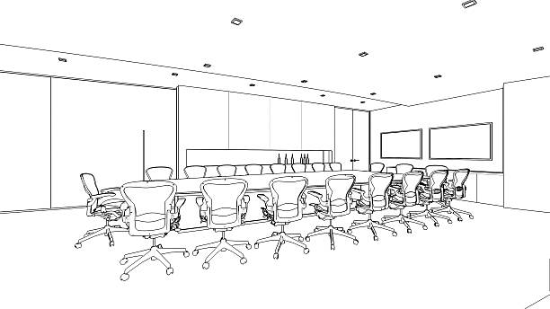 istock outline sketch of a interior meeting room 509048565
