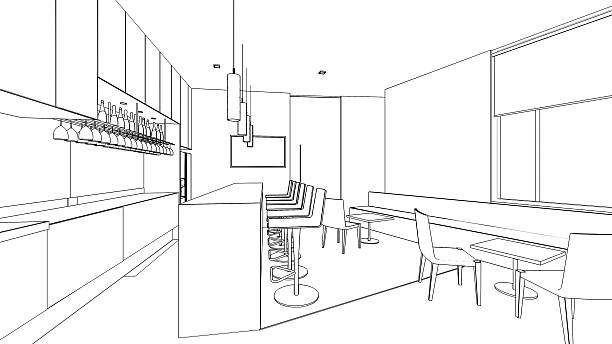 istock outline sketch of a interior pantry area 509048571