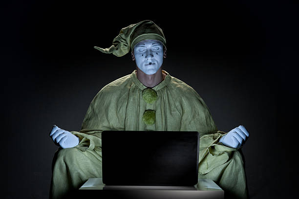 mime のインターネット - clown laptop bizarre men ストックフォトと画像