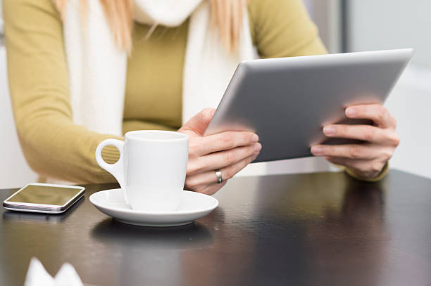 istock Woman with tablet at the cafe 509051066