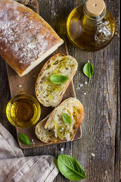 istock Italian ciabatta  bread with olive oil 509051470