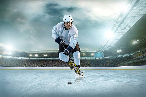 istock Ice hockey player on the ice, outdoor 509052495