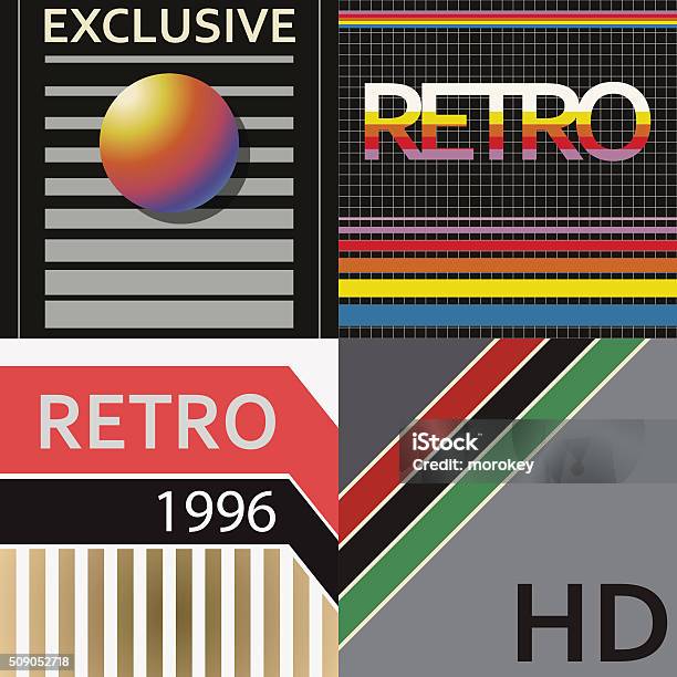 Vhs Cover Style Stock Illustration - Download Image Now - 1980-1989, Videocassette, 1990-1999