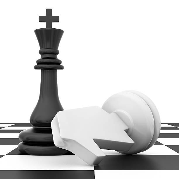 istock The fallen knight chess piece lying on chessboard 509054694