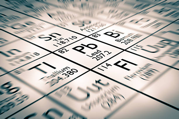 Focus on lead chemical element stock photo