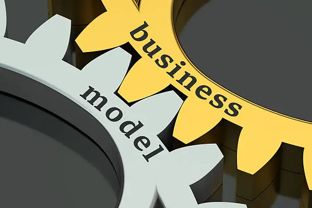 Photo of Business Model concept on the gearwheels