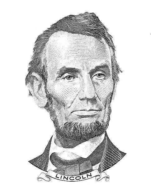 Abraham Lincoln portrait Abraham Lincoln portrait isolated on white background president illustrations stock illustrations