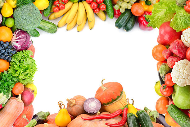 istock Frame of vegetables and fruits 509057460