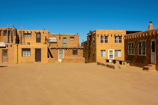 The large central plaza in Acoma Pueblo (Sky City), New Mexico, a Native American pueblo dating back to the 13th century.
