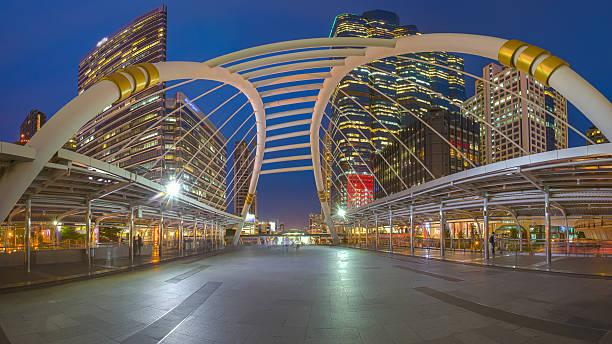 istock Sky walk connection in central business district of Bangkok 509078791